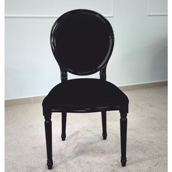Casa Padrino chaise de salle à manger baroque de luxe noir H. 98 cm - Meubles de style baroques