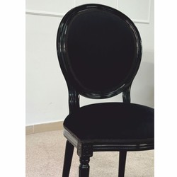 Casa Padrino chaise de salle à manger baroque de luxe noir H. 98 cm - Meubles de style baroques