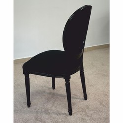 Casa Padrino chaise de salle à manger baroque de luxe noir H. 98 cm - Meubles de style baroques