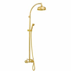 Casa Padrino set doccia Art Nouveau di lusso con soffione e doccetta oro A. 120 cm