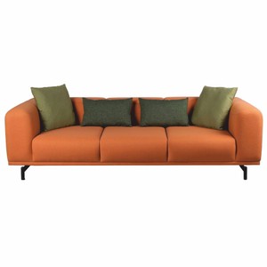 Casa Padrino canapé de luxe orange / noir 240 cm - Intérieur de salon et d'hôtel