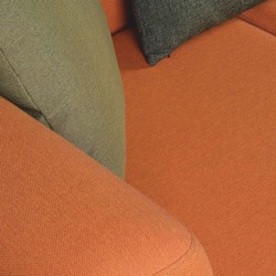 Casa Padrino sofá de lujo naranja / negro 240 cm - Interior de salón y hotel