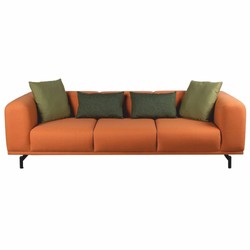 Casa Padrino sofá de lujo naranja / negro 240 cm - Interior de salón y hotel