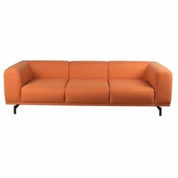 Casa Padrino sofá de lujo naranja / negro 240 cm - Interior de salón y hotel