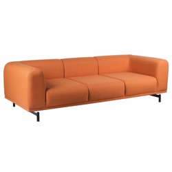Casa Padrino sofá de lujo naranja / negro 240 cm - Interior de salón y hotel