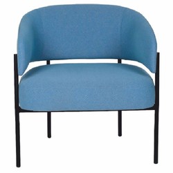 Casa Padrino fauteuil de luxe pour salon et hôtel bleu / noir 72 cm - Mobilier de luxe