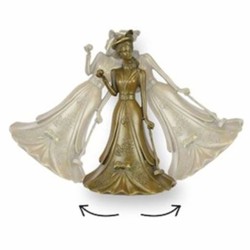 Casa Padrino cloche de table Art Nouveau dame au club de golf bronze H. 16,8 cm