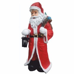 Weihnachts Deko Skulptur Figur Weihnachtsmann mit Laterne