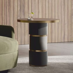 Casa Padrino Luxury Side Table Dark Gray / Brass H. 65 cm - Living Room & Hotel Furniture Casa Padrino Luxury Side Table Dark Gray / Brass H. 65 cm - Living Room & Hotel Furniture