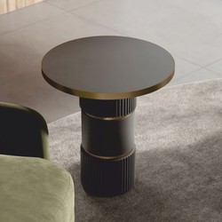 Casa Padrino Luxury Side Table Dark Gray / Brass H. 65 cm - Living Room & Hotel Furniture