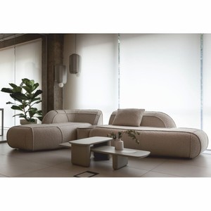 Casa Padrino Luxury Corner Sofa with Side Table Beige 332 cm - Modular Living Room Sofa