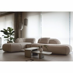 Casa Padrino canapé d'angle de luxe avec table d'appoint intégrée beige 332 cm - Canapé modulable
