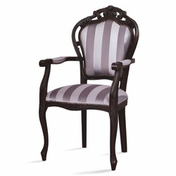 Casa Padrino luxury baroque dining room chair purple / dark brown - Baroque dining room furniture