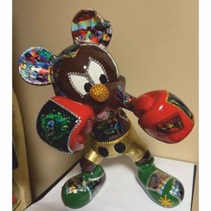 Casa Padrino figura decorativa pugile marrone / multicolore A. 50 cm - Scultura da giardino