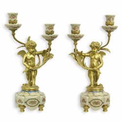 Casa Padrino set di portacandele Art Nouveau oro / crema A. ​​38,6 cm - Accessori decorativi