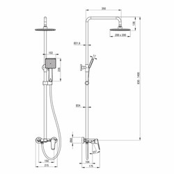 Casa Padrino conjunto de ducha de lujo con ducha fija y teleducha Al. 83-140 cm