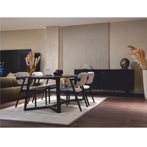 Casa Padrino Luxus Esszimmer Stuhl mit Armlehnen Weiß / Schwarz H. 85 cm - Esszimmer Möbel