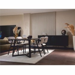 Casa Padrino silla de comedor de lujo con reposabrazos blanco / negro Al. 85 cm - Muebles de comedor