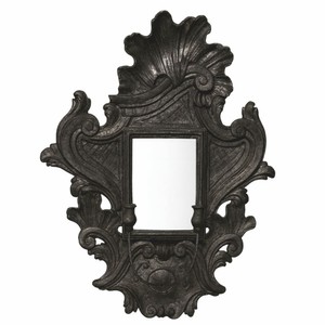 Casa Padrino Specchio Barocco di Lusso con Portacandele Nero Antico A. 85 cm - Fatto in Italia
