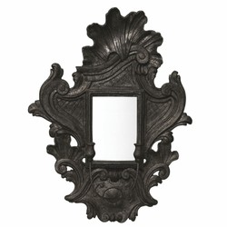 Casa Padrino miroir baroque de luxe avec bougeoir noir antique H. 85 cm - Fabriqué en Italie