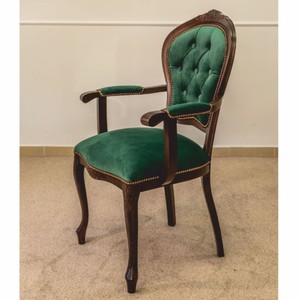 Casa Padrino sedia da pranzo barocco di lusso verde / marrone scuro A. 105 cm - Mobili barocchi