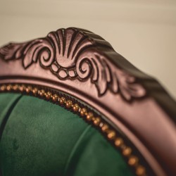 Casa Padrino luxury baroque dining room chair green / dark brown H. 105 cm - Baroque furniture
