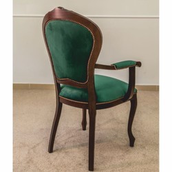 Casa Padrino luxury baroque dining room chair green / dark brown H. 105 cm - Baroque furniture