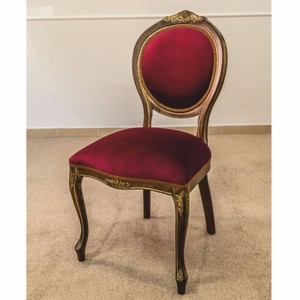 Luxus Barock Esszimmer Stuhl Bordeauxrot Braun Gold
