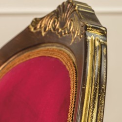 Casa Padrino sedia da pranzo barocco di lusso rosso bordeaux / marrone / oro A. 105 cm - Mobili barocchi