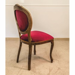Casa Padrino sedia da pranzo barocco di lusso rosso bordeaux / marrone / oro A. 105 cm - Mobili barocchi