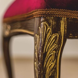 Casa Padrino sedia da pranzo barocco di lusso rosso bordeaux / marrone / oro A. 105 cm - Mobili barocchi
