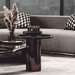 Casa Padrino tavolino di lusso con piano in vetro bronzo / grigio A. 50 cm - Mobili di lusso