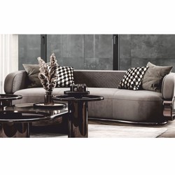 Casa Padrino tavolino di lusso con piano in vetro bronzo / grigio A. 50 cm - Mobili di lusso
