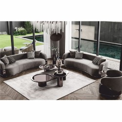 Casa Padrino tavolino di lusso con piano in vetro bronzo / grigio A. 50 cm - Mobili di lusso
