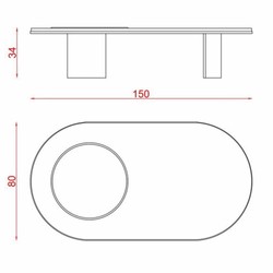 Ovaler Luxus Couchtisch Wohnzimmertisch mit Glasplatte Dunkelbraun Silber