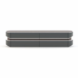 Casa Padrino Luxury TV Cabinet Gray / Dark Brown / Silver 233 cm - Living Room & Hotel Furniture