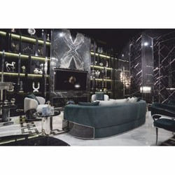 Casa Padrino fauteuil pivotant de luxe gris clair / marron foncé / argent - Meubles de salon et d'hôtel