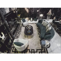 Casa Padrino fauteuil pivotant de luxe gris clair / marron foncé / argent - Meubles de salon et d'hôtel