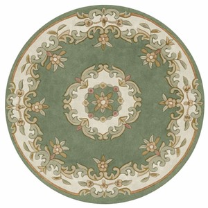 Casa Padrino Tappeto da Soggiorno Barocco di Lusso Verde / Crema - Varie Misure
