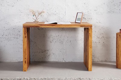 Casa Padrino Schreibtisch aus Sheeshamholz Naturfarben 100 x 40 x 75 cm - Massivholz Büromöbel