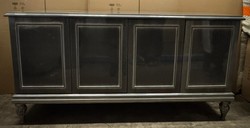 Casa Padrino Lujoso Aparador Barroco con 4 Puertas Gris 200 cm - Mueble Barroco Artesanal