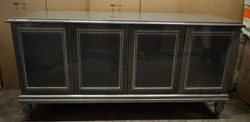 Casa Padrino Lujoso Aparador Barroco con 4 Puertas Gris 200 cm - Mueble Barroco Artesanal
