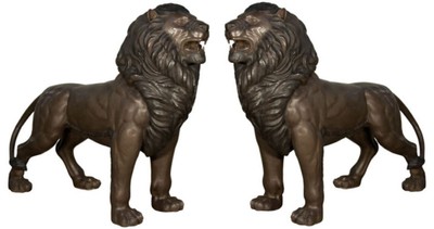 Casa Padrino set di sculture decorative in bronzo di lusso leoni 193 cm - Figure da giardino