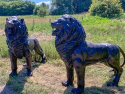 Casa Padrino conjunto de esculturas decorativas de bronce de lujo leones 193 cm - Figuras de jardín