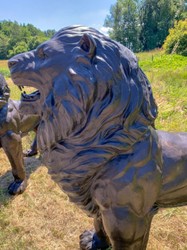 Casa Padrino conjunto de esculturas decorativas de bronce de lujo leones 193 cm - Figuras de jardín
