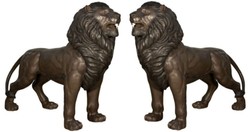 Casa Padrino conjunto de esculturas decorativas de bronce de lujo leones 193 cm - Figuras de jardín
