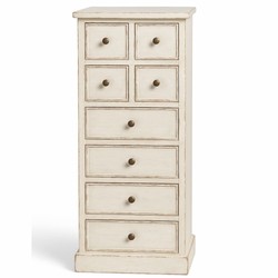Casa Padrino Country Style Shabby Chic Solid Wood Chest of Drawers with 8 Drawers Antique White H. 122 cm