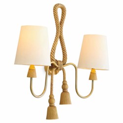Casa Padrino applique murale double de luxe laiton vintage / blanc H. 49,5 cm - Luminaires de luxe