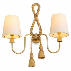 Casa Padrino applique murale double de luxe laiton vintage / blanc H. 49,5 cm - Luminaires de luxe