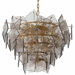 Casa Padrino lustre de luxe en laiton antique / gris Ø 80 cm - Qualité de luxe